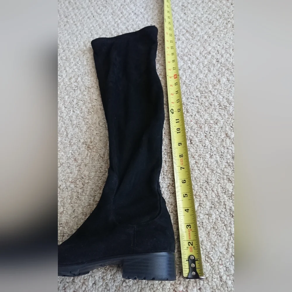 Zara Basic Collection Black faux suede Over-the-Knee Boots size 6.5